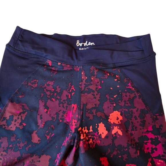 Boden Crossover Waist Leggings sz 8 Patterned Cropped Activewear - Picture 3 of 9